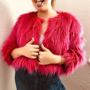 Cropped Faux Fur Jacket